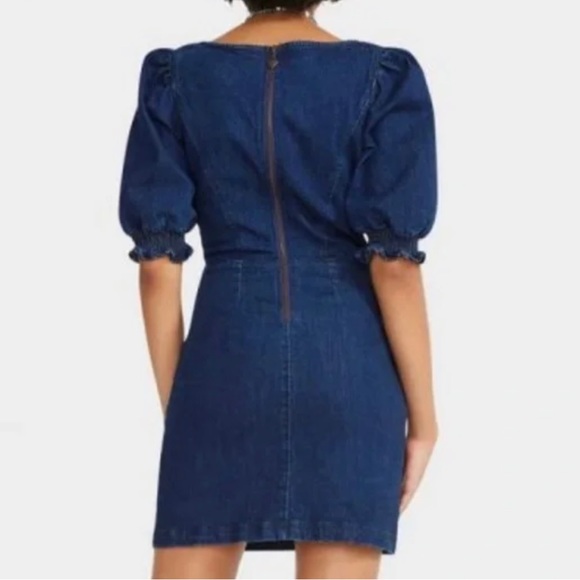 💙NWOT Betsy Johnson Denim Puff Sleeve Dress in Size Small - Picture 9 of 9